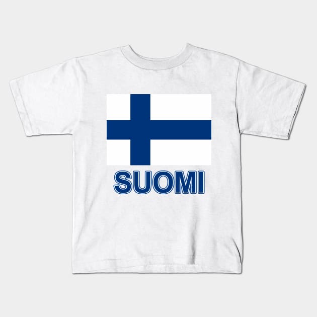 Suomi - The Pride of Finland - Finnish Flag Design Kids T-Shirt by Naves